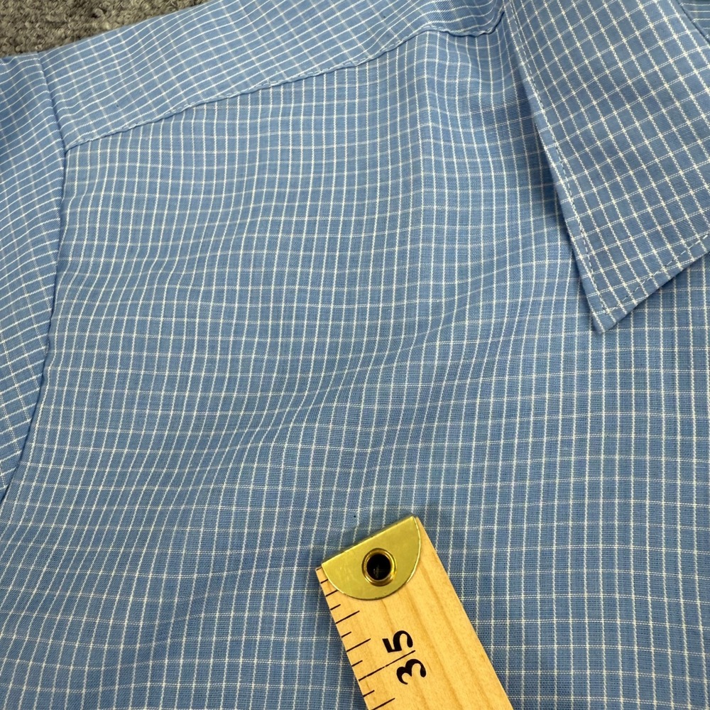 Nemesis Dress Shirt Mens 17 35-36 Blue White Windowpane Check Long Sleeve - Picture 10 of 15